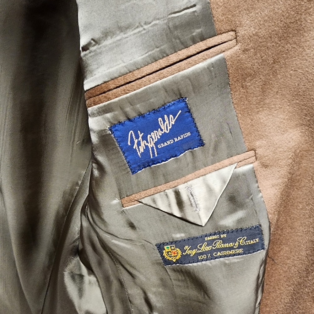 Jack Victor Cashmere Loro Piana Italian Single Breasted Dark Camel Blazer - Picture 4 of 14